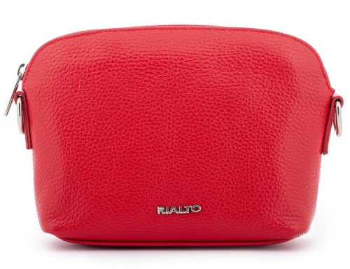 Rialto olasz piros női bőr oldaltáska, crossbody 21 × 15 × 6,5 cm