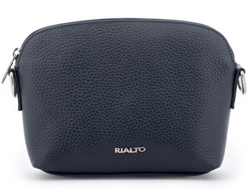 Rialto olasz sötétkék női bőr oldaltáska, crossbody 21 × 15 × 6,5 cm
