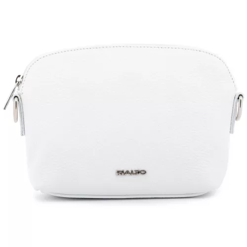 Rialto olasz fehér női bőr oldaltáska, crossbody 21 × 15 × 6,5 cm