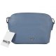Rialto olasz petrolkék női bőr oldaltáska, crossbody 21 × 15 × 6,5 cm