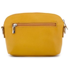   Rialto olasz sárga női bőr oldaltáska, crossbody 21 × 15 × 6,5 cm