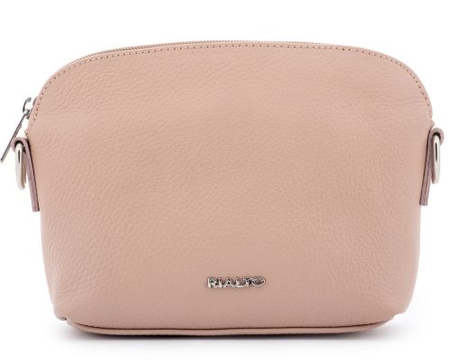 Rialto olasz púderszín női bőr oldaltáska, crossbody 21 × 15 × 6,5 cm
