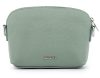 Rialto olasz világos zöld női bőr oldaltáska, crossbody 21 × 15 × 6,5 cm