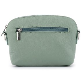   Rialto olasz világos zöld női bőr oldaltáska, crossbody 21 × 15 × 6,5 cm