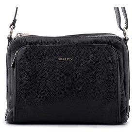 Rialto fekete női bőr válltáska, levehető pántos 26 x 19 x 9 cm