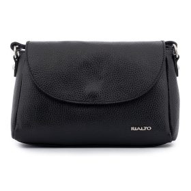 Rialto fekete női bőr válltáska, levehető pántos 26 x 19 x 9 cm