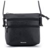 Rialto olasz fekete női bőr oldaltáska, crossbody 18 x 18 x 4,5 cm