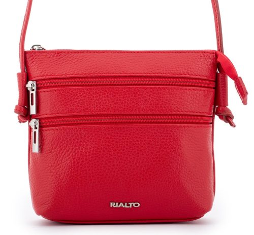 Rialto olasz piros női bőr oldaltáska, crossbody 18 x 18 x 4,5 cm