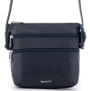 Rialto olasz sötétkék női bőr oldaltáska, crossbody 18 x 18 x 4,5 cm