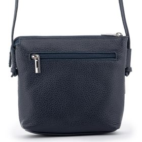   Rialto olasz sötétkék női bőr oldaltáska, crossbody 18 x 18 x 4,5 cm