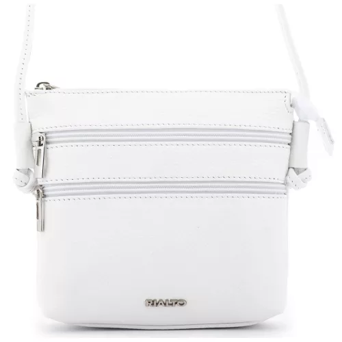 Rialto olasz fehér női bőr oldaltáska, crossbody 18 x 18 x 4,5 cm