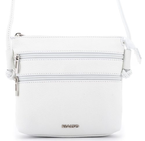 Rialto olasz fehér női bőr oldaltáska, crossbody 18 x 18 x 4,5 cm