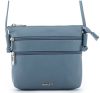 Rialto olasz petrolkék női bőr oldaltáska, crossbody 18 x 18 x 4,5 cm