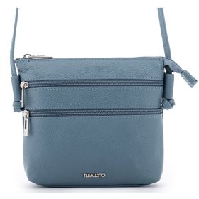   Rialto olasz petrolkék női bőr oldaltáska, crossbody 18 x 18 x 4,5 cm
