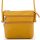Rialto olasz sárga női bőr oldaltáska, crossbody 18 x 18 x 4,5 cm