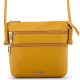 Rialto olasz sárga női bőr oldaltáska, crossbody 18 x 18 x 4,5 cm