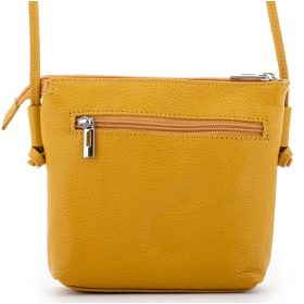   Rialto olasz sárga női bőr oldaltáska, crossbody 18 x 18 x 4,5 cm