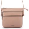 Rialto olasz púderszín női bőr oldaltáska, crossbody 18 x 18 x 4,5 cm