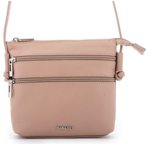 Rialto olasz púderszín női bőr oldaltáska, crossbody 18 x 18 x 4,5 cm