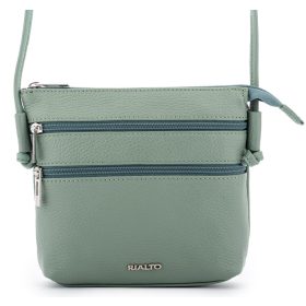   Rialto olasz világos zöld női bőr oldaltáska, crossbody 18 x 18 x 4,5 cm