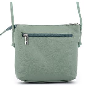   Rialto olasz világos zöld női bőr oldaltáska, crossbody 18 x 18 x 4,5 cm