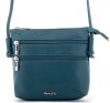 Rialto olasz türkizzöld női bőr oldaltáska, crossbody 18 x 18 x 4,5 cm