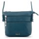 Rialto olasz türkizzöld női bőr oldaltáska, crossbody 18 x 18 x 4,5 cm