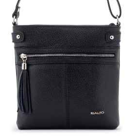 Rialto fekete női bőr válltáska, levehető pántos 26 x 19 x 9 cm
