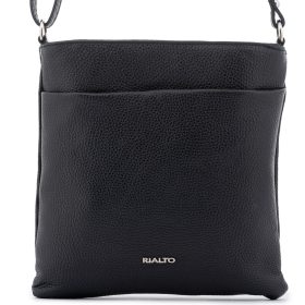 Rialto fekete női bőr válltáska, levehető pántos 26 x 19 x 9 cm