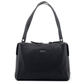 Rialto fekete női bőr válltáska, levehető pántos 26 x 19 x 9 cm