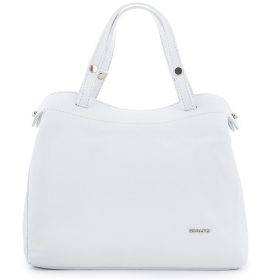   Rialto fehér női bőr kézitáska, levehető vállpánttal 30x25x12 cm