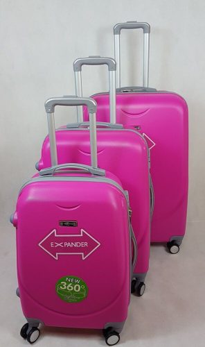 Rhino expander pink  kemény falú, bőrönd szett