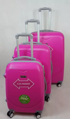Rhino expander pink  kemény falú, bőrönd szett