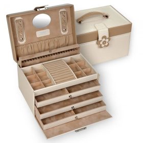   Sacher: Jasmin krém színű 3 fiókos ékszerdoboz, ékszertartó