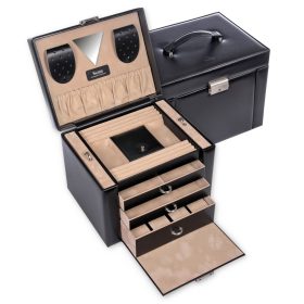   Sacher: Maxima, 5 fiókos ékszertartó, karóratartóval fekete színben