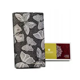   Peterson álló, mintás, szürke női bőr pénztárca RFID védelemmel 19×10 cm