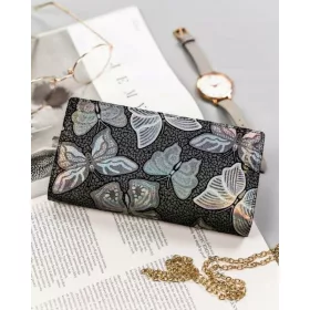   Peterson álló, mintás, szürke női bőr pénztárca RFID védelemmel 19×10 cm