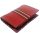 Sylvia Belmonte: Csíkos-pettyes piros női bőr pénztárca 14,7 x 10,5 cm