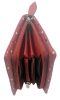 Sylvia Belmonte: Csíkos-pettyes piros női bőr pénztárca 14,7 x 10,5 cm