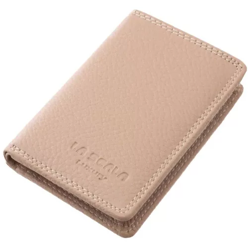 La Scala bézs női bőr kártyatartó 10 x 7,5 cm