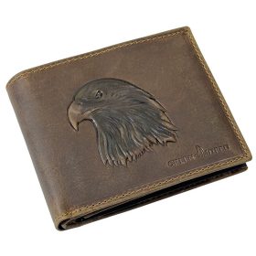 GreenDeed bőr pénztárca sas 3D mintával, RFID