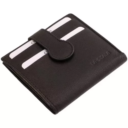 La Scala fekvő bőr kártyatartó fekete 10 x 9 cm