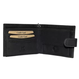   GreenDeed Chopper fekete, átfogópántos motoros bőr pénztárca, RFID védett