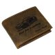 GreenDeed barna bőr pénztárca sportautó lenyomattal, RFID 12,3 × 9 cm