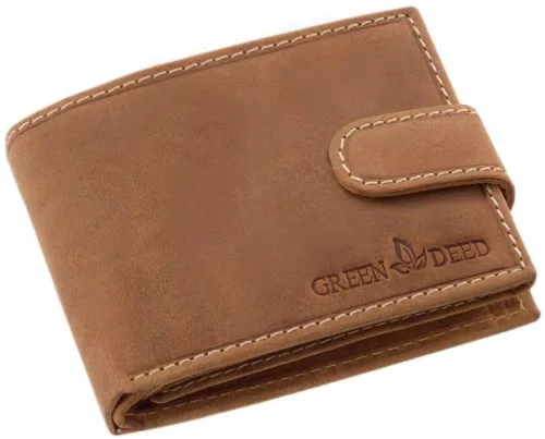 GreenDeed férfi pénztárca valódi vadász bőr RFID védelemmel 12 x 9,5 cm