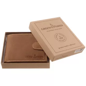   GreenDeed férfi pénztárca valódi vadász bőr RFID védelemmel 12 x 9,5 cm
