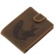 GreenDeed horgász bőr pénztárca csuka mintával 12,3 x 9 cm