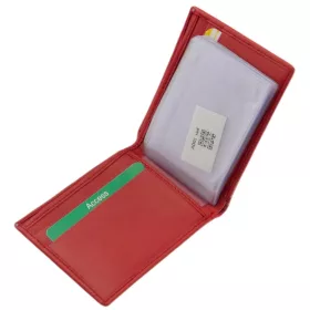 LA SCALA piros bőr kártyatartó 10,8 x 8,5 cm