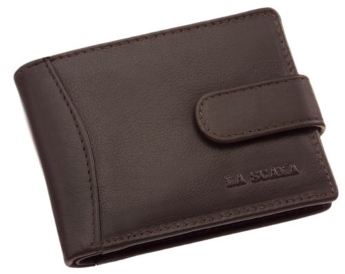 LA SCALA barna bőr kártyatartó 10,8 x 8,5 cm