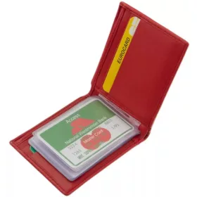 La Scala piros fekvő bőr kártyatartó 10 x 8,5 cm